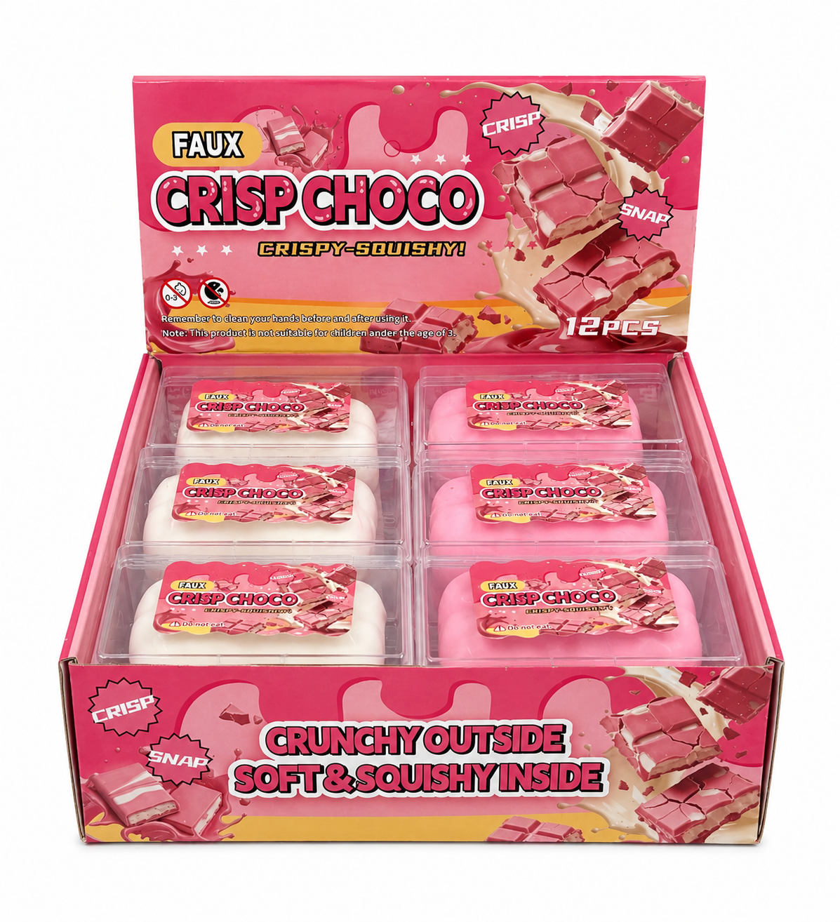 Faux Crisp Choco Squishy – Pink & White Assorted MSCC2