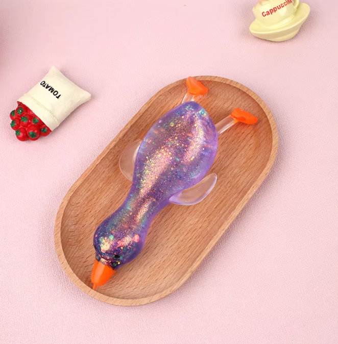 Maltose Glitter Duck Squishy Fidget Toy
